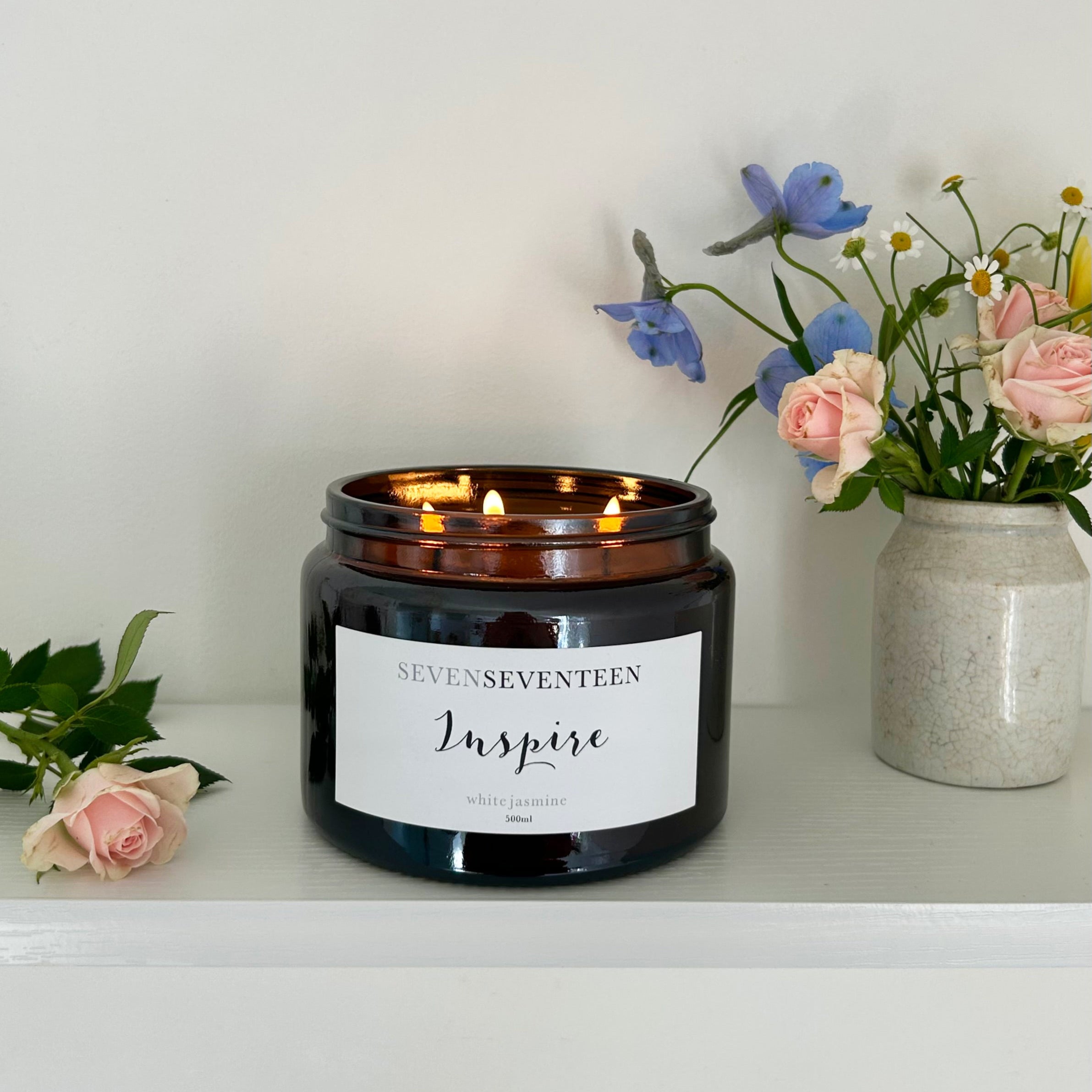 Inspire White Jasmine scented candle | Seven Seventeen